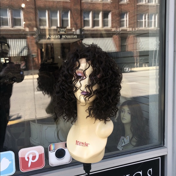 Off black curly 6X6 FreePart Bob Lacefront Wig main image 6